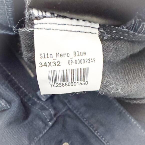 Mott & Bow Slim Mercury Blue Straight Leg Denim Jeans Size 34 x 32 - Picture 8 of 10